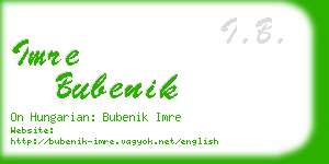 imre bubenik business card